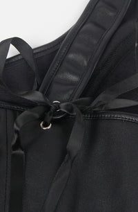 Linsori Noir Leather-Look Corset Top - side view