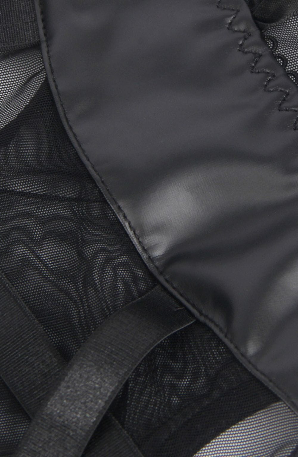 Linsori Shadow Mesh Bodysuit with Garters - product view