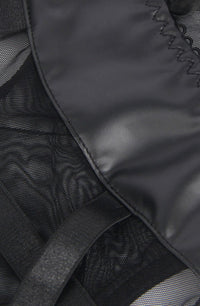 Linsori Shadow Mesh Bodysuit with Garters - product view