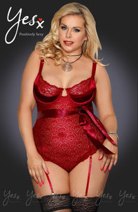 Linsori Crimson Lace Hourglass Body - side view