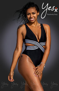 Linsori Obsidian Plunge One Piece Swimsuit - lifestyle view