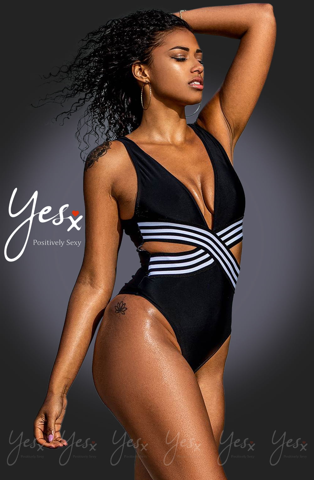 Linsori Obsidian Plunge One Piece Swimsuit - product view