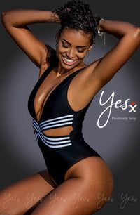 Linsori Obsidian Plunge One Piece Swimsuit - front view