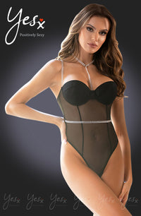 Linsori Diamante Noir Sheer Bodysuit - lifestyle view