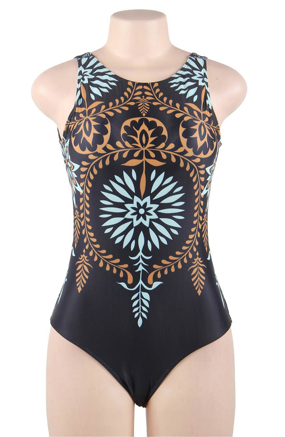 Linsori Navy Print Poolside Swimsuit - side view