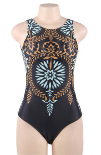 Linsori Navy Print Poolside Swimsuit - side view