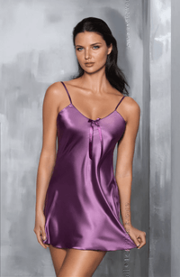 Linsori Champagne Satin Nightdress - back view