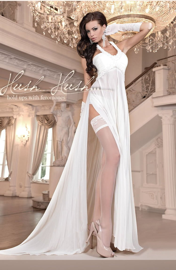 Linsori Ivory Sheer Hold-Ups with Pheromones - detail view