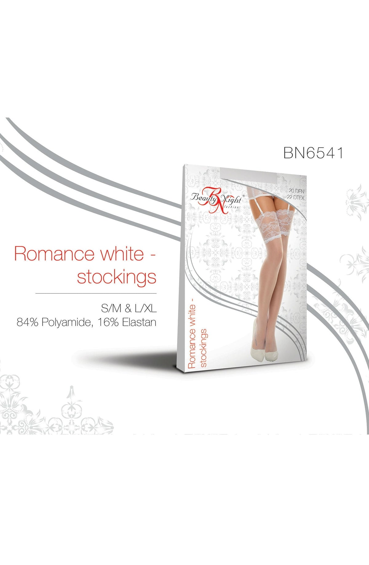 Linsori Cherry Romance Lace Top Stockings - side view