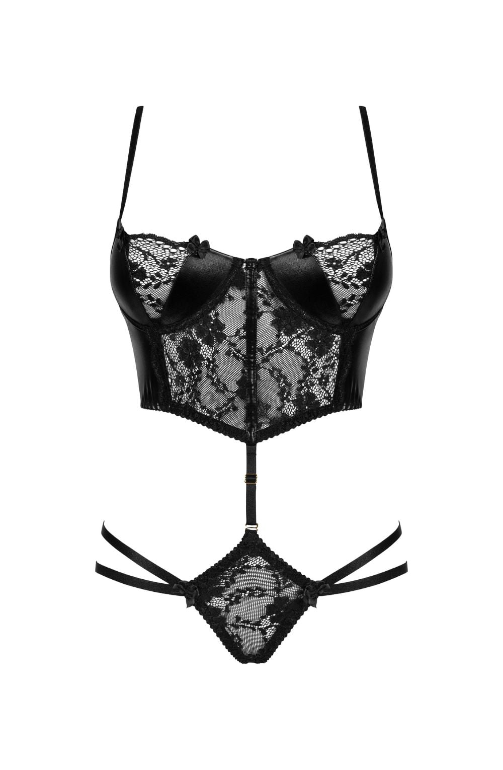 Linsori Noir Lace Nirvina Floral Lace Set - back view