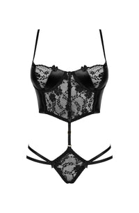 Linsori Noir Lace Nirvina Floral Lace Set - back view