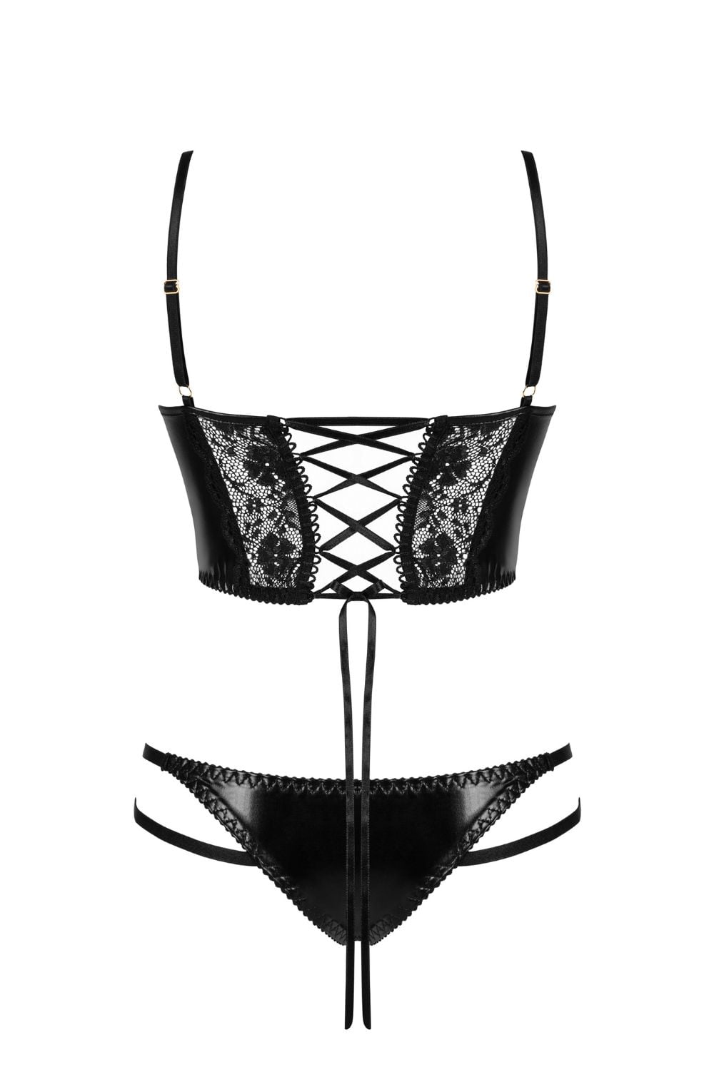Linsori Noir Lace Nirvina Floral Lace Set - side view
