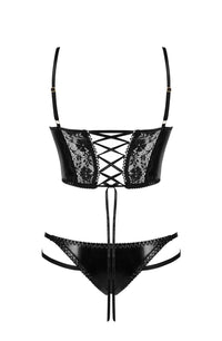 Linsori Noir Lace Nirvina Floral Lace Set - side view