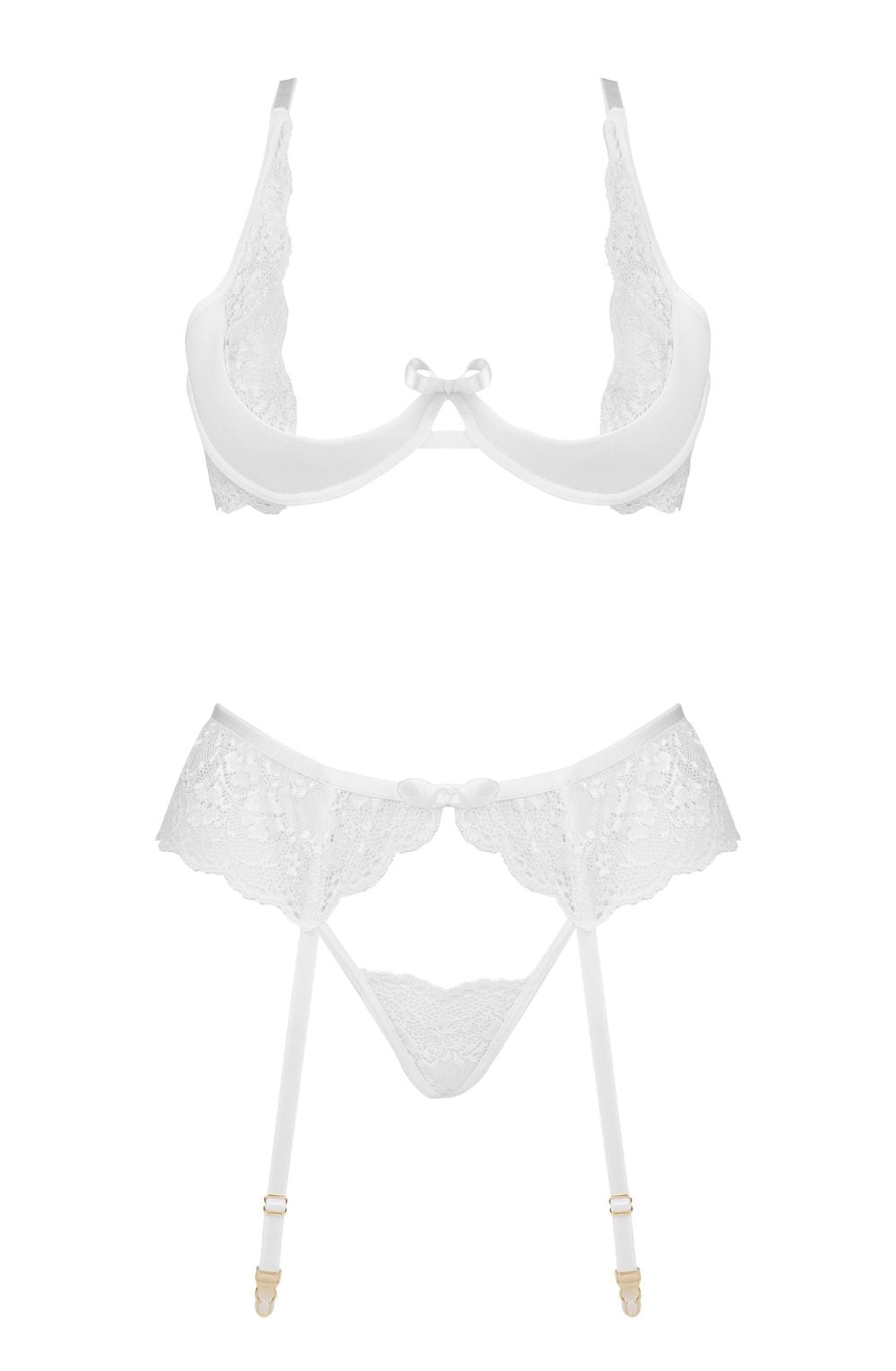 Linsori Noir Rose Lace Three-Piece Set - side view