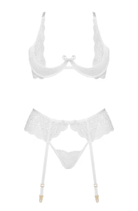 Linsori Noir Rose Lace Three-Piece Set - side view