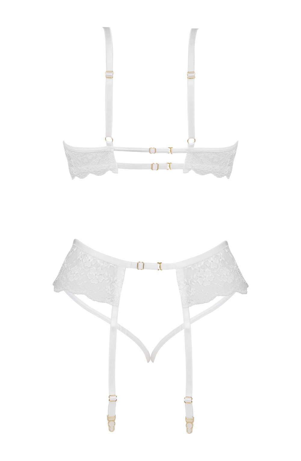 Linsori Noir Rose Lace Three-Piece Set - back view
