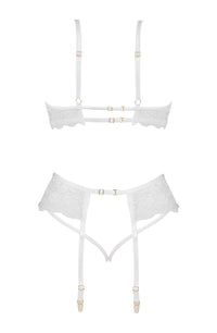 Linsori Noir Rose Lace Three-Piece Set - back view