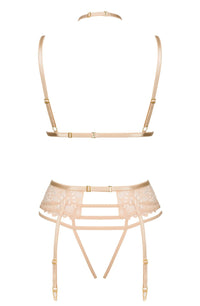 Linsori Noemi Nude Lace Three-Piece Set - back view