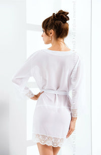 Linsori Pearl Chiffon Bridal Robe - back view