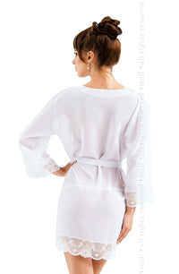 Linsori Pearl Chiffon Bridal Robe - side view