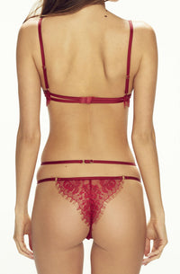 Linsori Crimson Botanical Lace Thong - product view