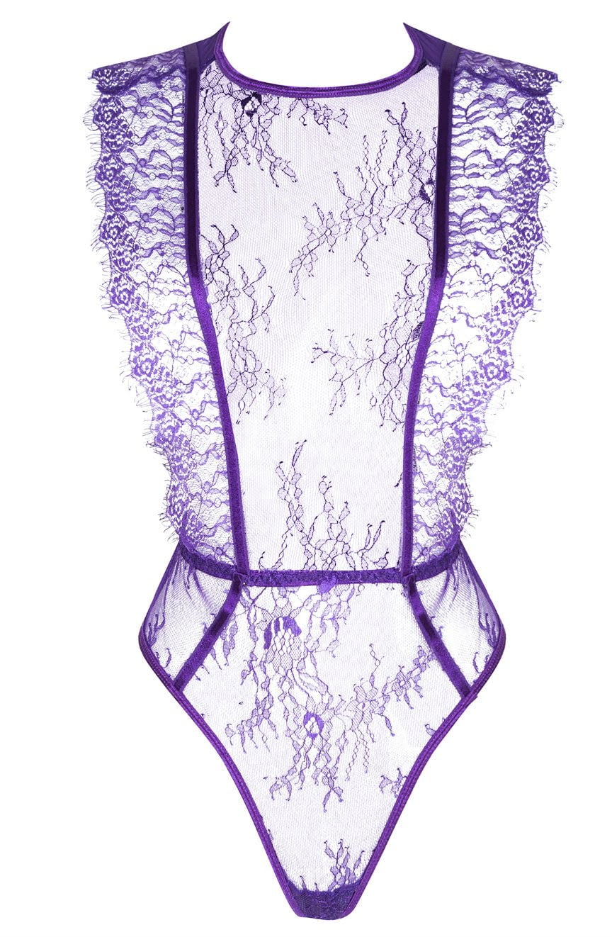 Linsori Amethyst Floral Lace Teddy - product view