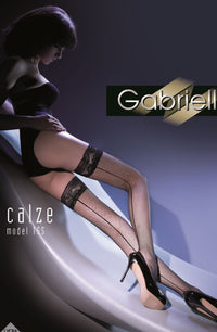 Linsori Crimson Fishnet Hold-Ups with Back Seam - detail view