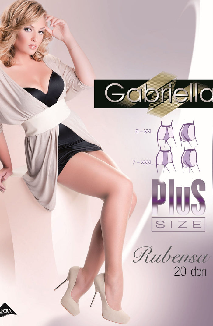 Linsori Rubensa Sheer Tights in Nude — Plus Size - detail view