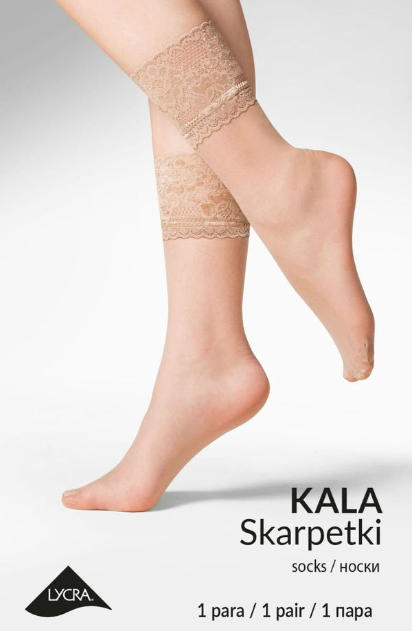 Linsori Noir Lace Top Knee Socks Hold-Ups - detail view