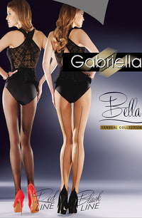 Linsori Noir Cuban Heel Tights Hold-Ups - side view