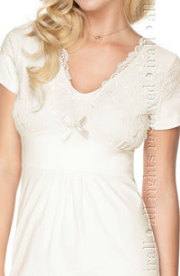 Linsori Champagne Lace Viscose Nightdress - detail view