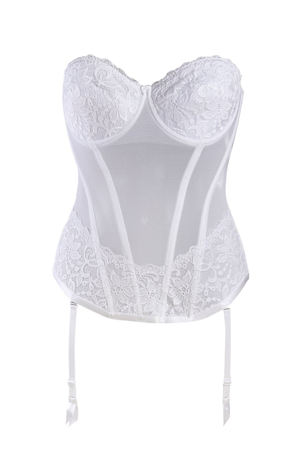 Linsori Anastasia Embroidered Ivory Corset - back view