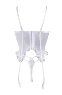 Linsori Pearl Lace Bridal Corset Set - back view