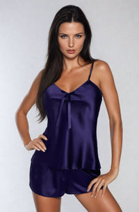 Linsori Midnight Satin Camisole Set - side view