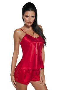 Linsori Midnight Satin Camisole Set - side view