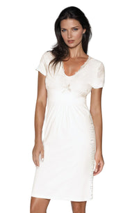 Linsori Champagne Lace Viscose Nightdress - product view