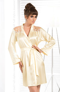 Linsori Champagne Satin Dressing Gown - detail view