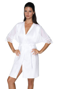 Linsori Pearl Satin Kimono Smooth Satin Robe - product view