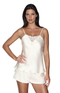 Linsori Ivory Satin Lace Short Set - product view