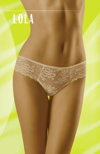 Linsori Champagne Floral Lace Brief - product view