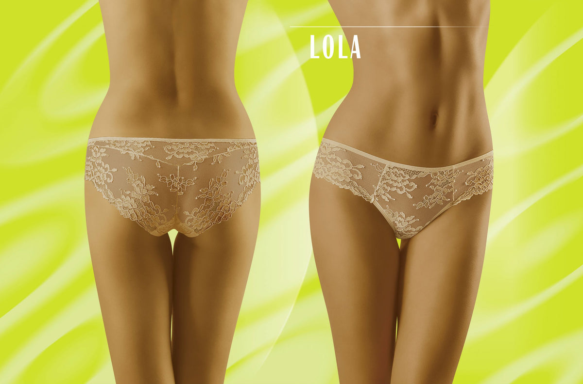 Linsori Champagne Floral Lace Brief - styled view