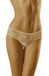Linsori Champagne Floral Lace Brief - detail view