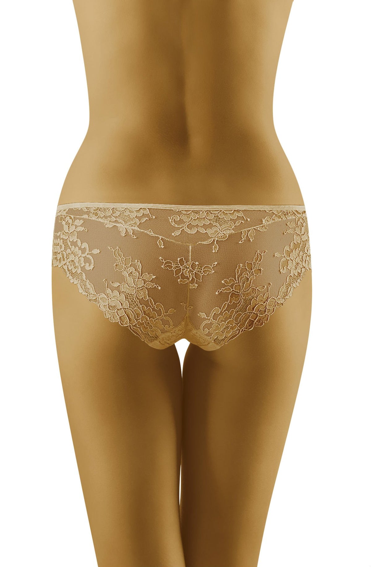 Linsori Champagne Floral Lace Brief - side view