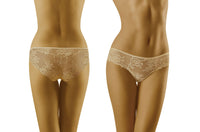 Linsori Champagne Floral Lace Brief - close-up
