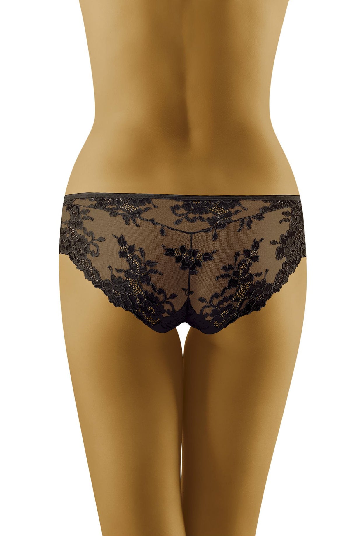 Linsori Champagne Floral Lace Brief - side view