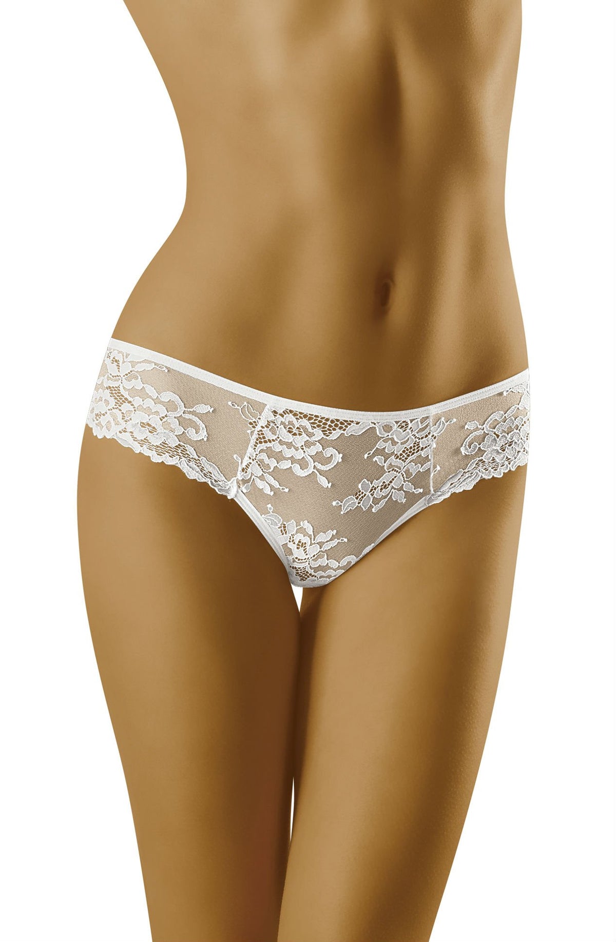 Linsori Champagne Floral Lace Brief - detail view