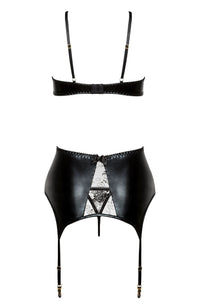 Linsori Noir Lacquer Three-Piece Set Plus Size - close-up