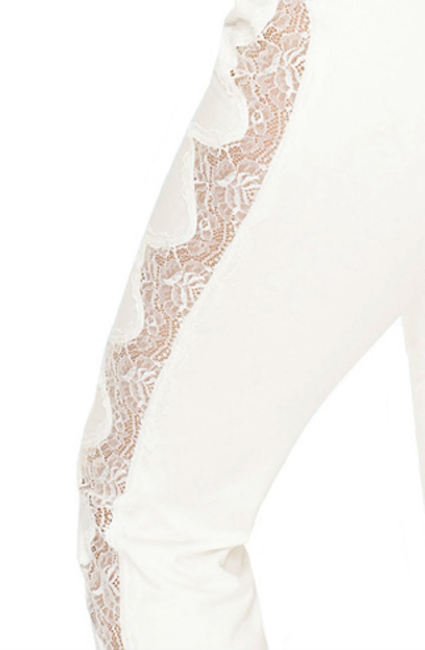 Linsori Ivory Lace Trimmed Pyjama Set - back view