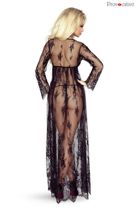 Linsori Noir Elegance Full Length Robe - detail view