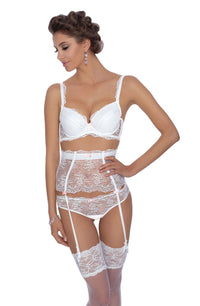 Linsori Pearl Lace Push Up Floral Lace Bra - detail view